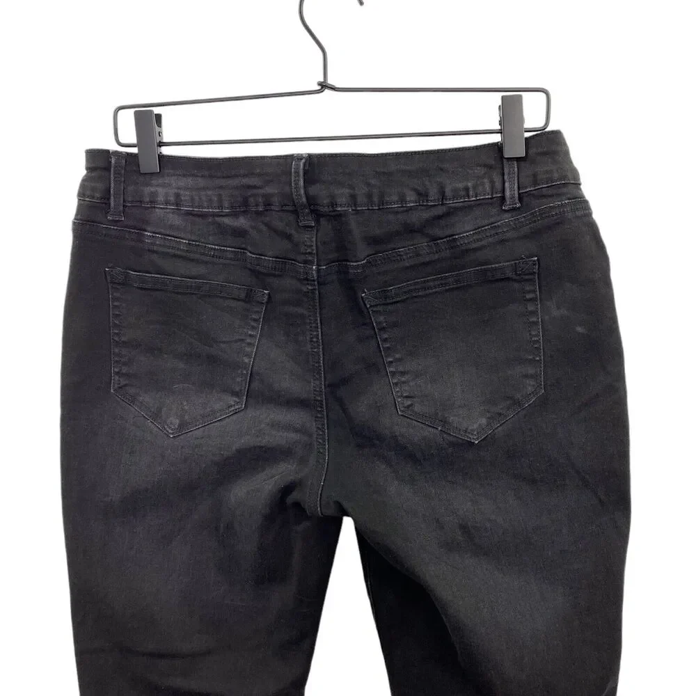 Maurices Womens Jeans Sz L-Short Black Stretch Jegging 30